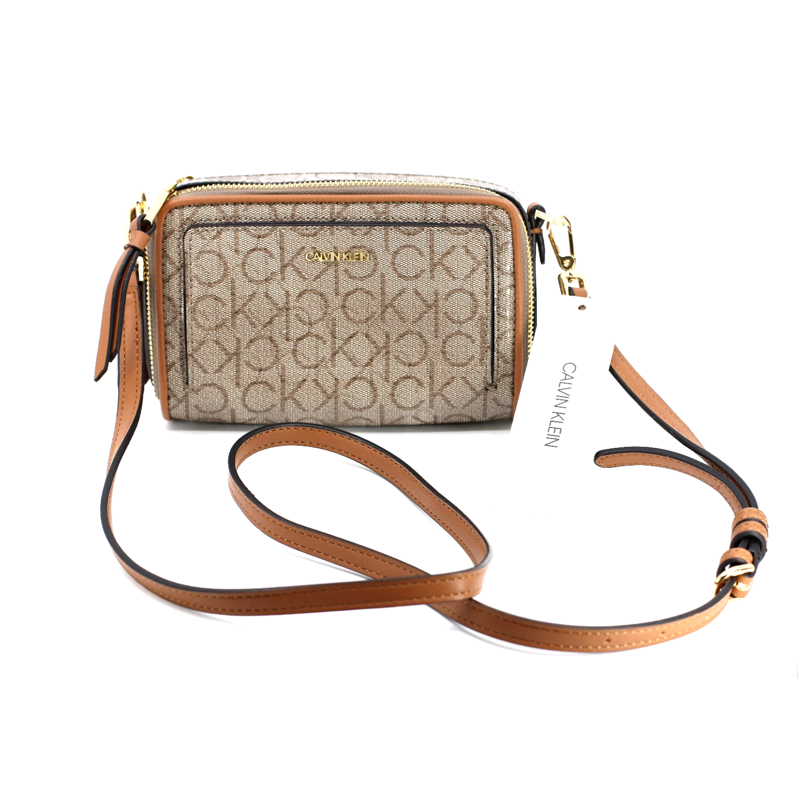 A8 Nwt Auth Calvin Klein Margot Monogram Logo Crossbody Shoulder Purse Bag $128